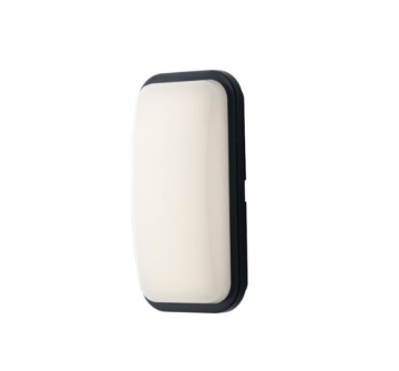 Immagine di Plafoniera Led 20w Rettangolare Antracite Da Esterno Con Sensore Movimento IP65