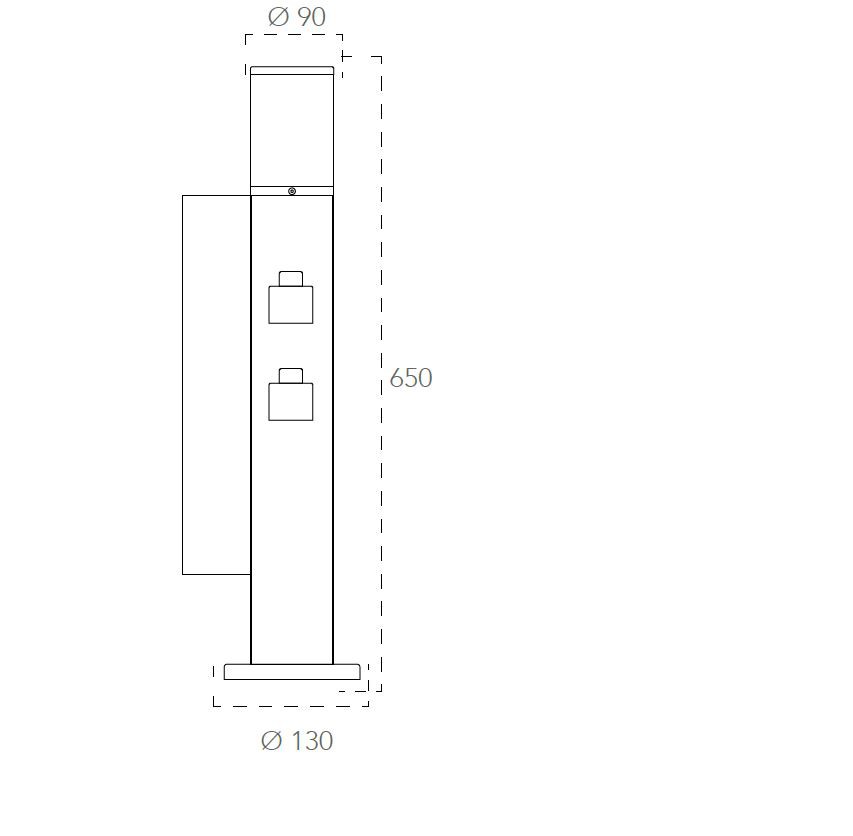 VIVIDA Paletto LED Skyline Da Esterno 8W 4000K 500Lm IP54 - Faretto Rettangolare In Alluminio Antracite, Design Minimalista