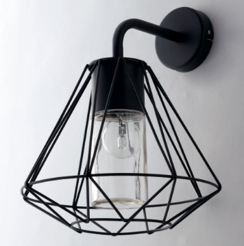 Immagine di Lanterna Applique Da Esterno Diamante Metallo Nero IP44