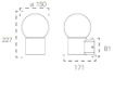 Immagine di Applique Da Esterno Antracite Con Sfera Bianca 1xE27 IP54