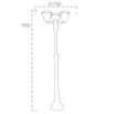 Immagine di Lampione Da Esterno Nero Lanterne 3 Luci Led 190 cm IP44