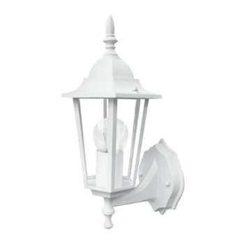 Immagine di Applique Lanterna Classica Per Esterni Alluminio Bianco Verso Alto IP44