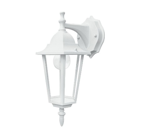Immagine di Applique Lanterna Classica Per Esterni Alluminio Bianco Verso Sotto IP44