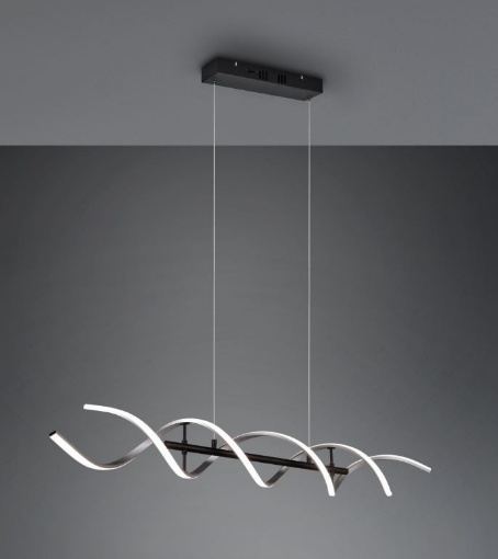 Immagine di Sospensione Sequence Ricciolo Grigio Nero Led 45w Switch Dimmer Cambio Colore Luce Trio