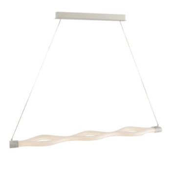 Immagine di Lampadario Led Tubi Acrilico Bianco Design Ondulato 40w 4000k