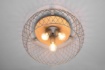 Immagine di Plafoniera Gabbia Metallica Nichel Anticato e Legno Tamil Trio Lighting