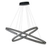 Immagine di Lampadario Led Salotto Moderno Doppio Anello Ovale Nero 88w