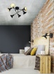 Immagine di Lampada da Soffitto Industrial 6 Faretti Spot Orientabili Roxie Nero e Oro Trio Lighting