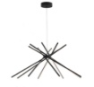 Immagine di Lampadario Nero Ventaglio Led Bacchette Luminose 54w Per Soggiorno