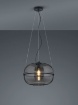 Immagine di Sospensione Design Vintage Paralume Vetro Fumé Lorena Trio Lighting