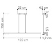 Immagine di Lampadario Bacchetta Led Bianca 100cm Per Ufficio Moderno