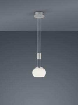 Immagine di Sospensione Moderna Singola Led Switch Dimmer Vetro Bianco Madison Trio Lighting