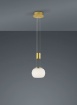 Immagine di Lampada Led Singola Paralume Vetro Bianco Madison Ottone Trio Lighting