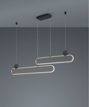 Immagine di Sospensione Led Dimmerabile Per Ufficio 2300k 3000k 4000k Grant Ottone Trio Lighting