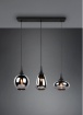 Immagine di Sospensione Nera Con Vetri Fumé Per Isola Cucina Lumina Trio Lighting