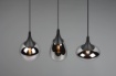 Immagine di Sospensione Nera Con Vetri Fumé Per Isola Cucina Lumina Trio Lighting