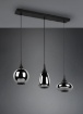 Immagine di Sospensione Nera Con Vetri Fumé Per Isola Cucina Lumina Trio Lighting