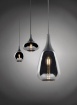 Immagine di Sospensione Nera Con Vetri Fumé Per Isola Cucina Lumina Trio Lighting