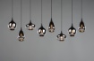 Immagine di Lampadario Nero Vetri Fumé Per Soggiorno Lumina Trio Lighting 8 Luci E14
