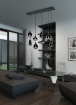 Immagine di Lampadario Nero Vetri Fumé Per Soggiorno Lumina Trio Lighting 8 Luci E14