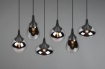 Immagine di Lampadario Lumina Nero 6 Pendenti Vetro Fumé Trio Lighting