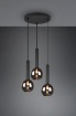 Immagine di Sospensione Moderna 3 Sfere E27 Vetro Fumé Clayton Trio Lighting