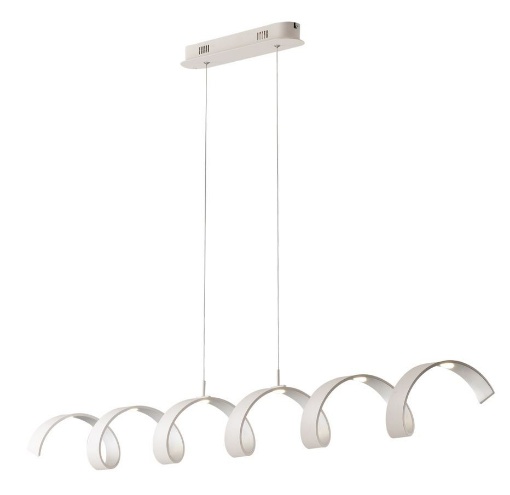 Immagine di Lampadario Moderno Spirale 6 Luci Led Bianco Silver 30w