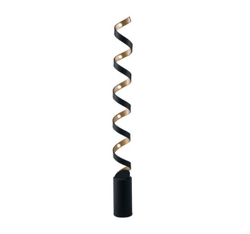 Immagine di Piantana Moderna Led Spirale 152 cm Nero Oro 30w
