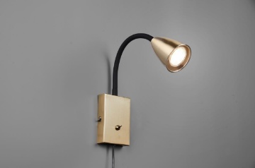 Immagine di Lampada Parete Spot Braccio Flessibile Wanda Ottone Trio Lighting