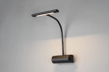 Immagine di Applique Led Braccio Flessibile Curtis Nero Opaco Trio Lighting