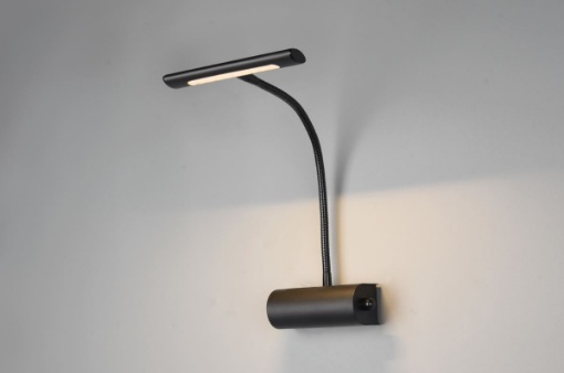 Immagine di Applique Led Braccio Flessibile Curtis Nero Opaco Trio Lighting