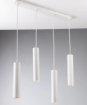 Immagine di Lampadario Per Tavolo 4 Luci Led GU10 Cilindri Metallo Bianco