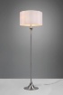 Immagine di Lampada da Terra Fusto Lineare Nichel con Paralume Tessuto Bianco Sabia Trio Lighting