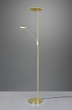 Immagine di Piantana Metallo Ottone Satinato Doppia Fonte Led Touch Dimmer Brantford Trio Lighting