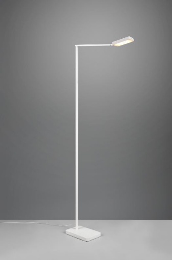 Immagine di Piantana Moderna Led Pavia Bianco Spot Orientabile Flessibile con Touch Dimmer Trio Lighting