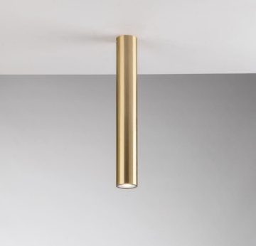 Immagine di Faretto Da Soffitto Plafone Cilindro Metallo Oro 40 cm Led GU10