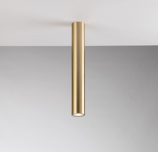Immagine di Faretto Da Soffitto Plafone Cilindro Metallo Oro 40 cm Led GU10