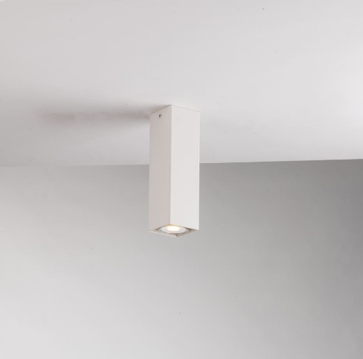 Faretto Da Soffitto Quadrato 20 cm Metallo Bianco Led GU10