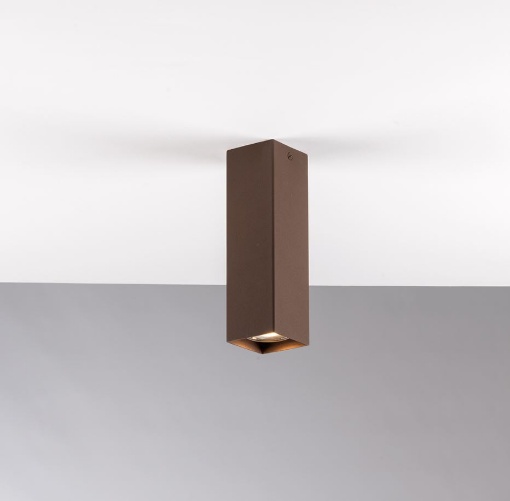 Immagine di Faretto Da Soffitto Quadrato 20 cm Metallo Corten Led GU10