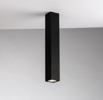 Immagine di Faretto Da Soffitto Tubo Quadrato 40 cm Metallo Nero Led GU10