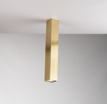 Immagine di Faretto Da Soffitto Tubo Quadrato 40 cm Metallo Oro Led GU10