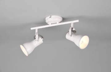 Immagine di Lampada 2 Faretti Spot Orientabili Industrial Steam Bianco Anticato Trio Lighting