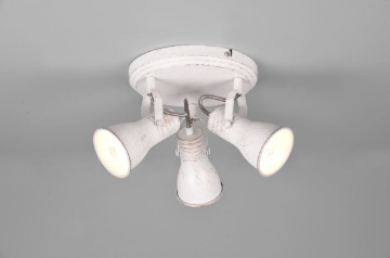 Immagine di Plafoniera 3 Faretti Spot Orientabili Steam Bianco Anticato Trio Lighting