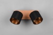 Immagine di Faretto Tommy Base Legno con 2 Spot Orientabili Nero e Oro Trio Lighting