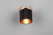 Immagine di Faretto Spot Orientabile Tommy Base Legno con Paralume Nero e Oro Trio Lighting