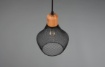 Immagine di Piccola Lampada a Sospensione Paralume Gabbia Metallo Nero Valeria Trio Lighting