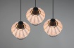 Immagine di Lampada a Sospensione 3 Paralumi Reticolato Fibra Finitura Naturale Borka Trio Lighting