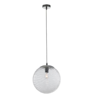 Immagine di Sospensione Boccia Sfera Vetro Ondulato Trasparente Diam. 33 cm