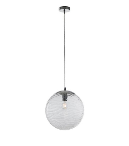 Immagine di Sospensione Boccia Sfera Vetro Ondulato Trasparente Diam. 33 cm