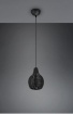 Immagine di Sospensione Nera Paralume Singolo Reticolato Rattan Naturale Sprout Trio Lighting
